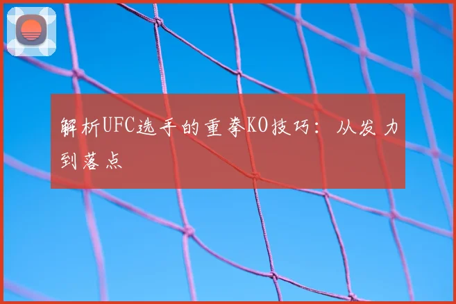 解析UFC选手的重拳KO技巧：从发力到落点